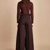 pantalone palazzo ALMA TLWC3101W0206ABTPB BROWN T0215 the latest 