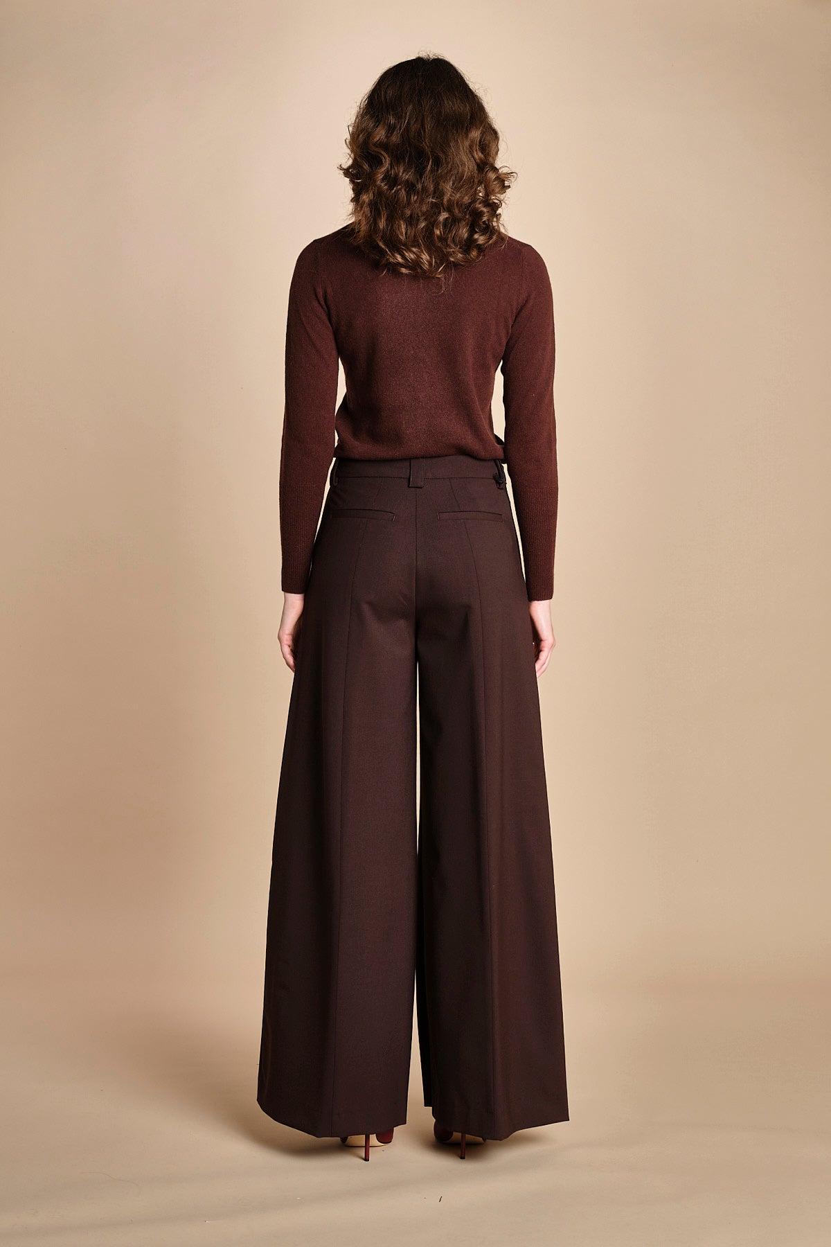 pantalone palazzo ALMA TLWC3101W0206ABTPB BROWN T0215 the latest 