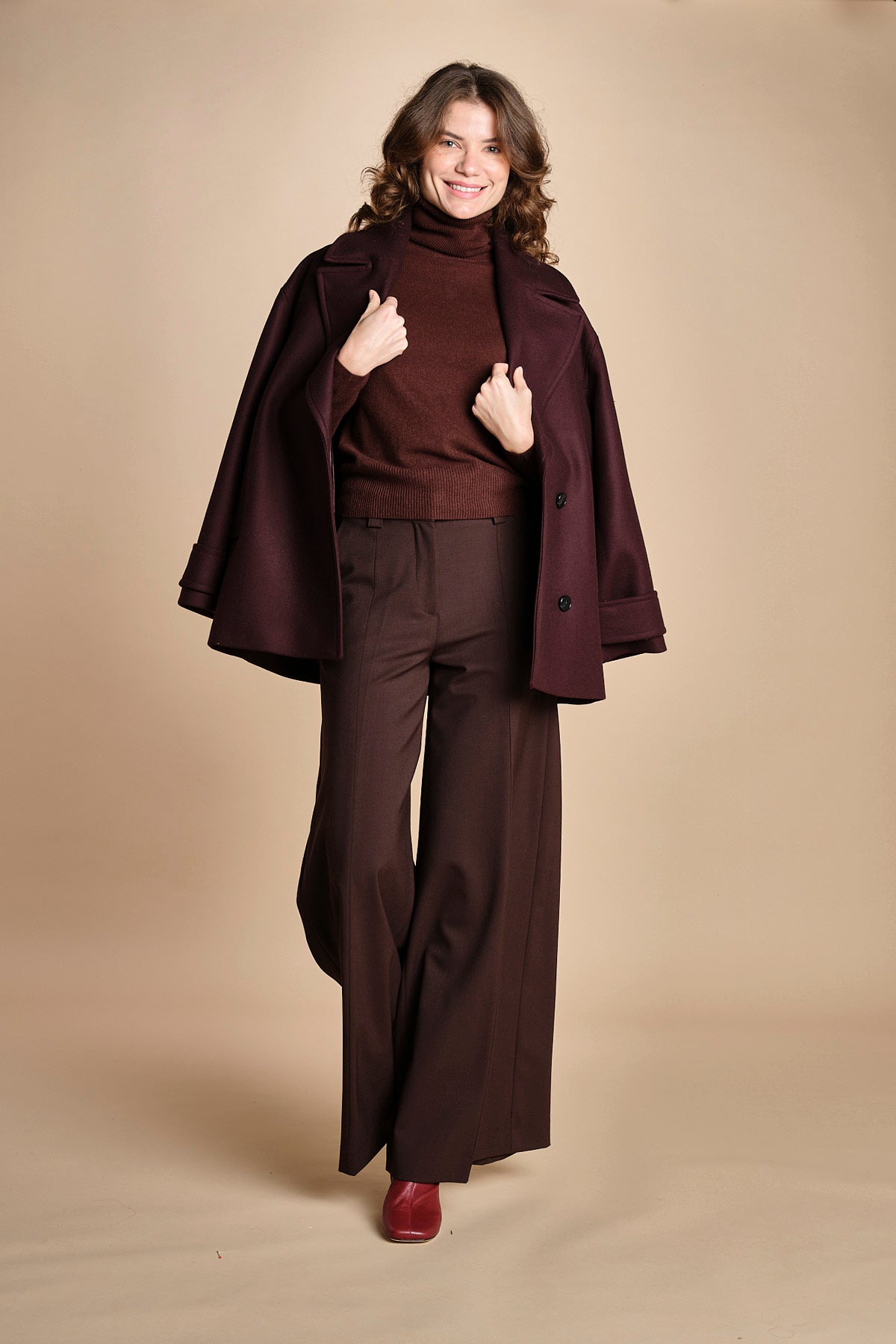 pantalone palazzo ALMA TLWC3101W0206ABTPB BROWN T0215 the latest 
