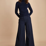 pantalone palazzo ALMA TLWC3101W0206ABTPB NIGHT BLUE T0457 the latest 