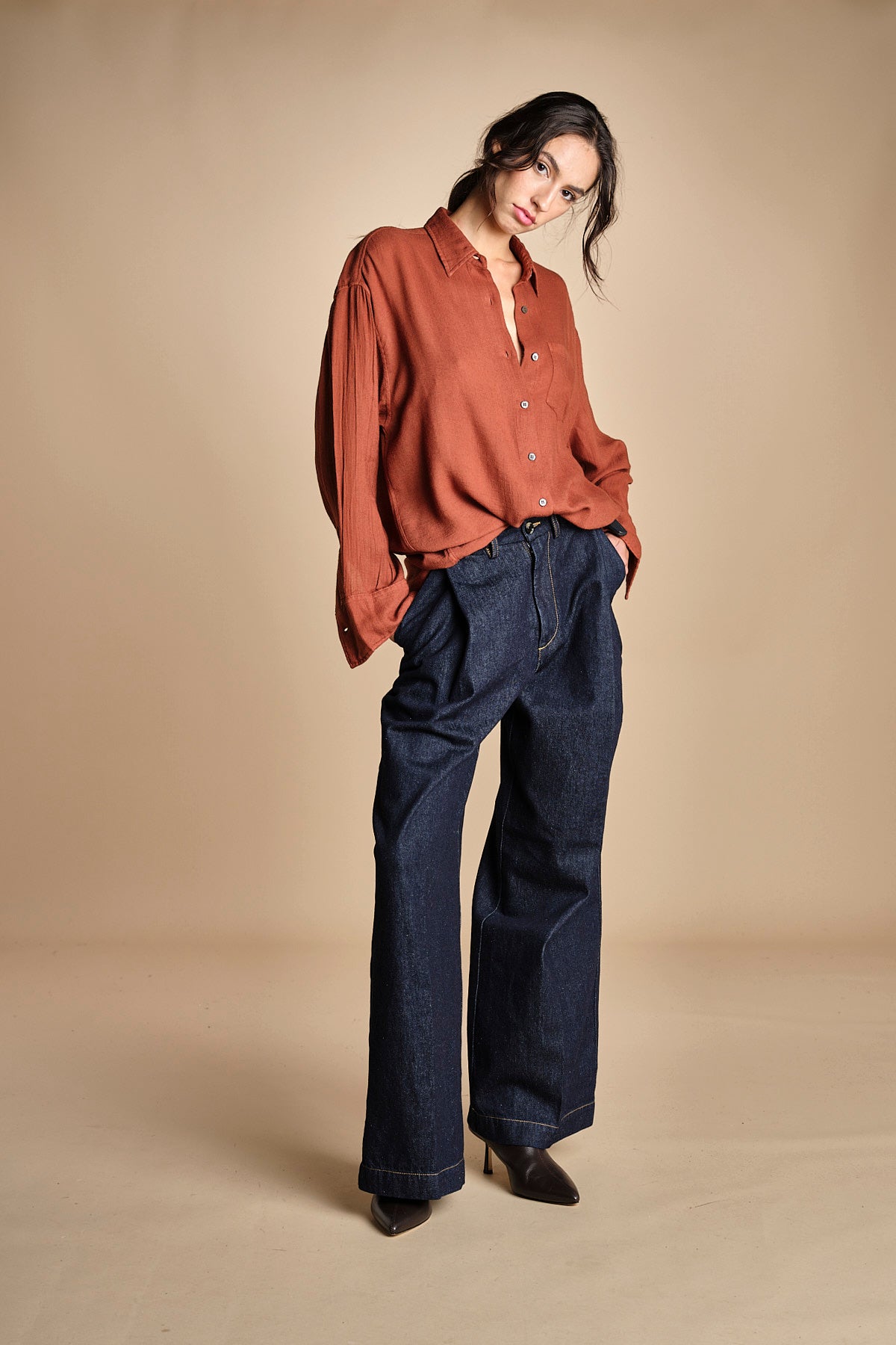 camicia uomo voille lana DANY RUSSETED true avenue 