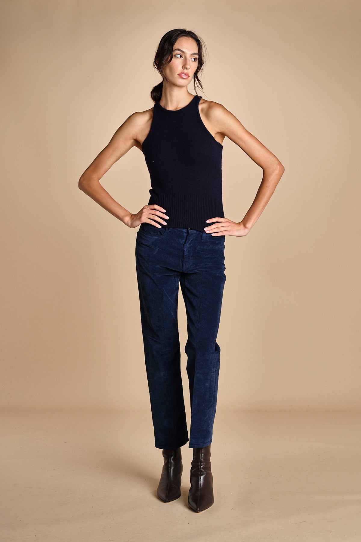 denim skinny cropped LINDY NAVYBLU true avenue 