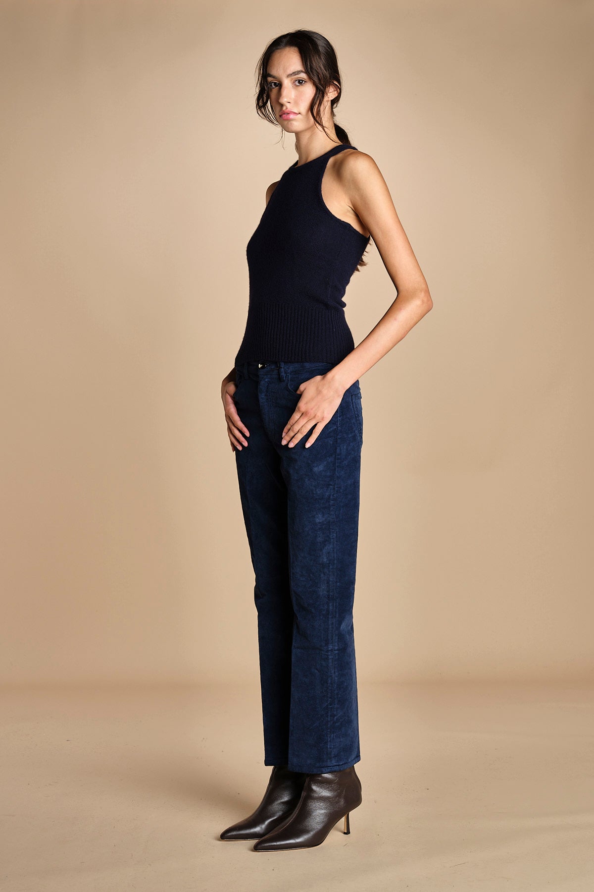 denim skinny cropped LINDY NAVYBLU true avenue 