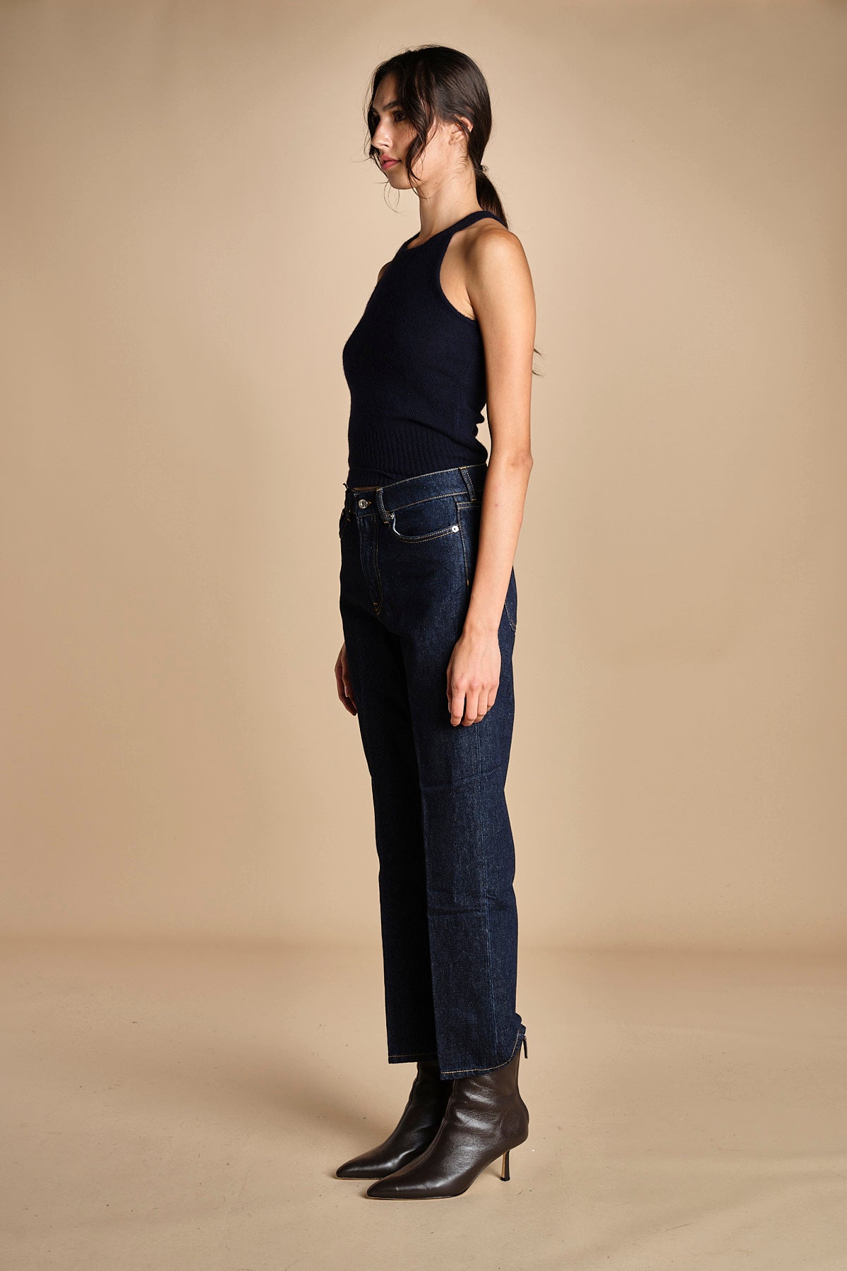 denim skinny cropped LINDY OPEN BLU true avenue 