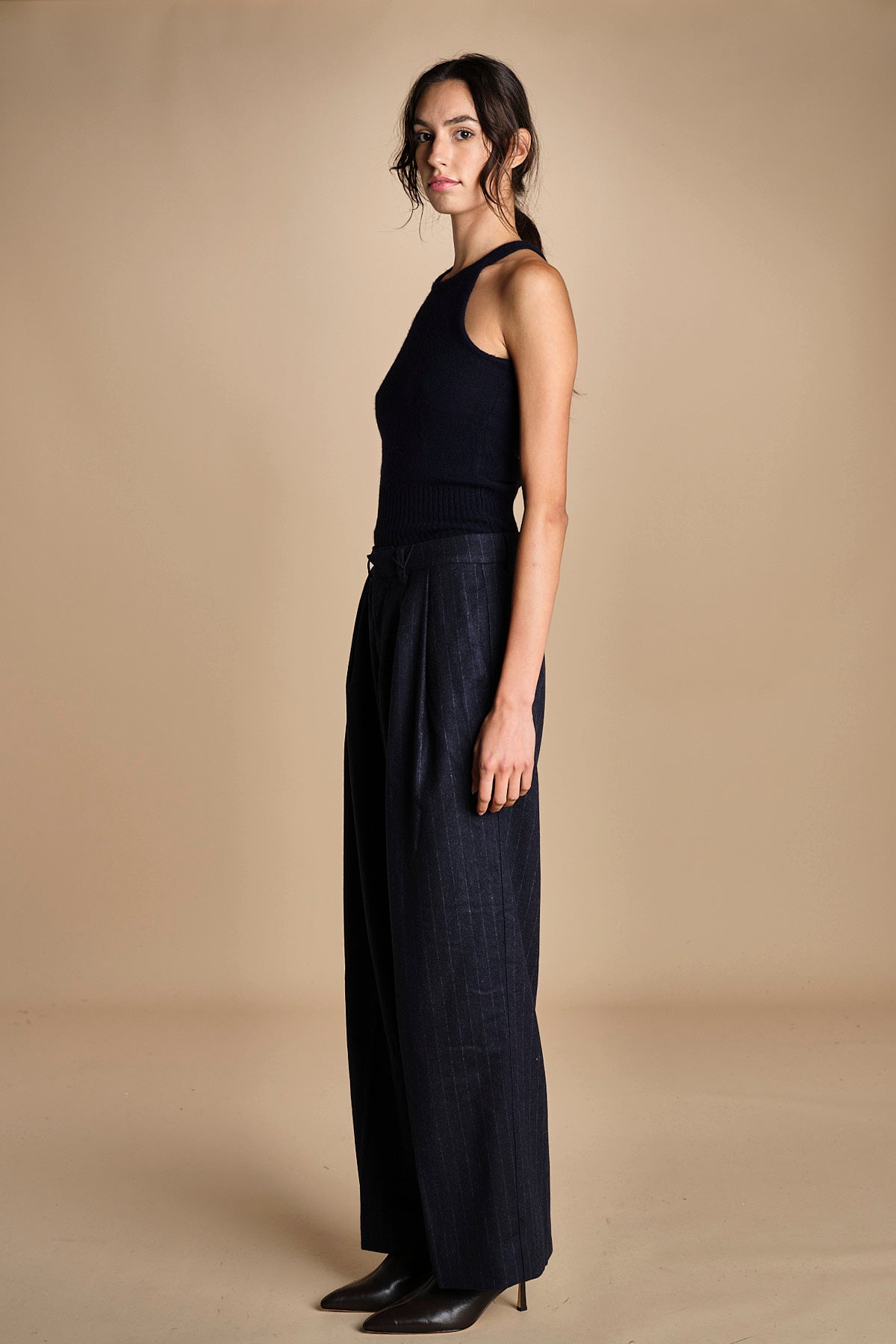 pantaloni in tela lana NOEMI NAVYBLUE true avenue 