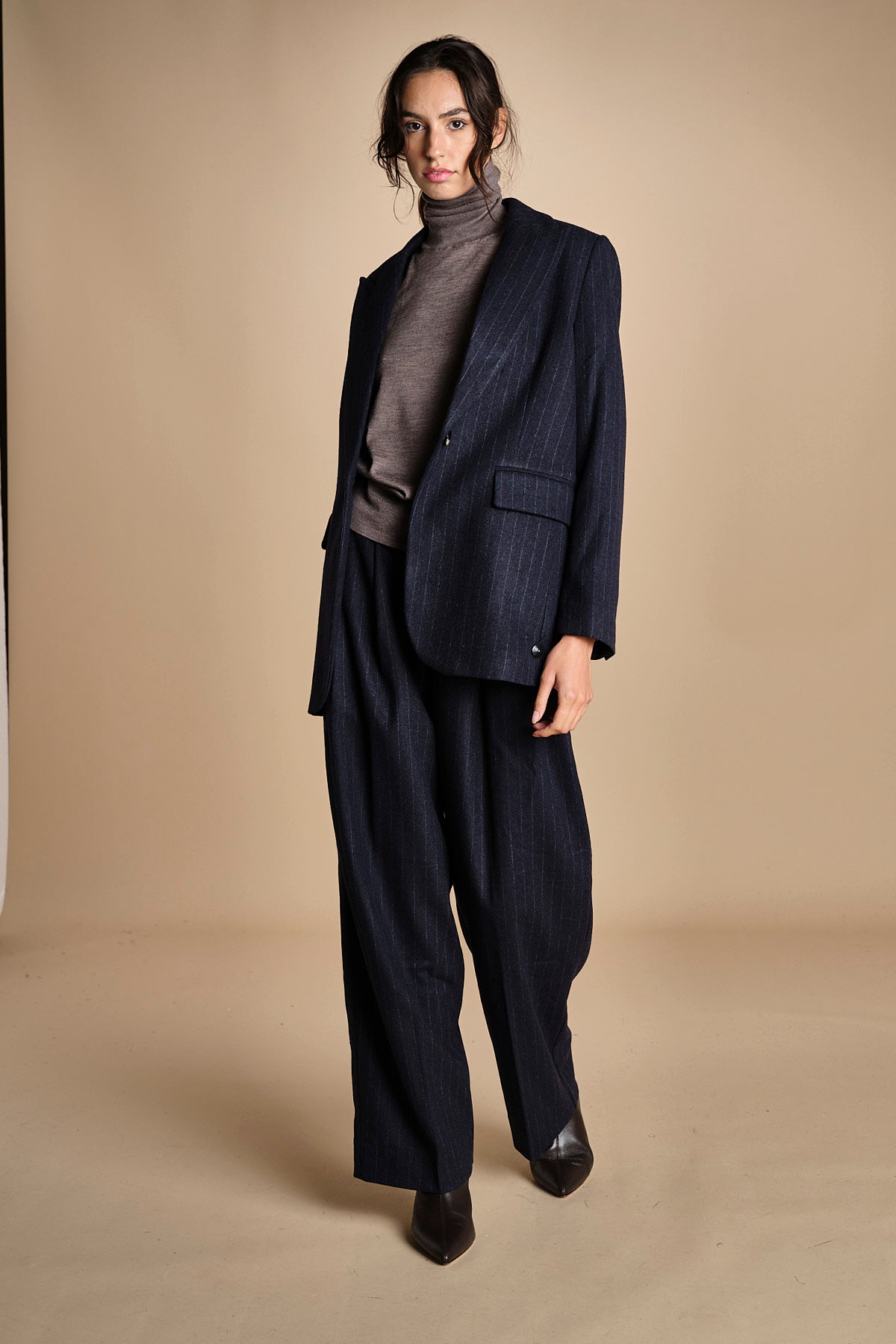 pantaloni in tela lana NOEMI NAVYBLUE true avenue 