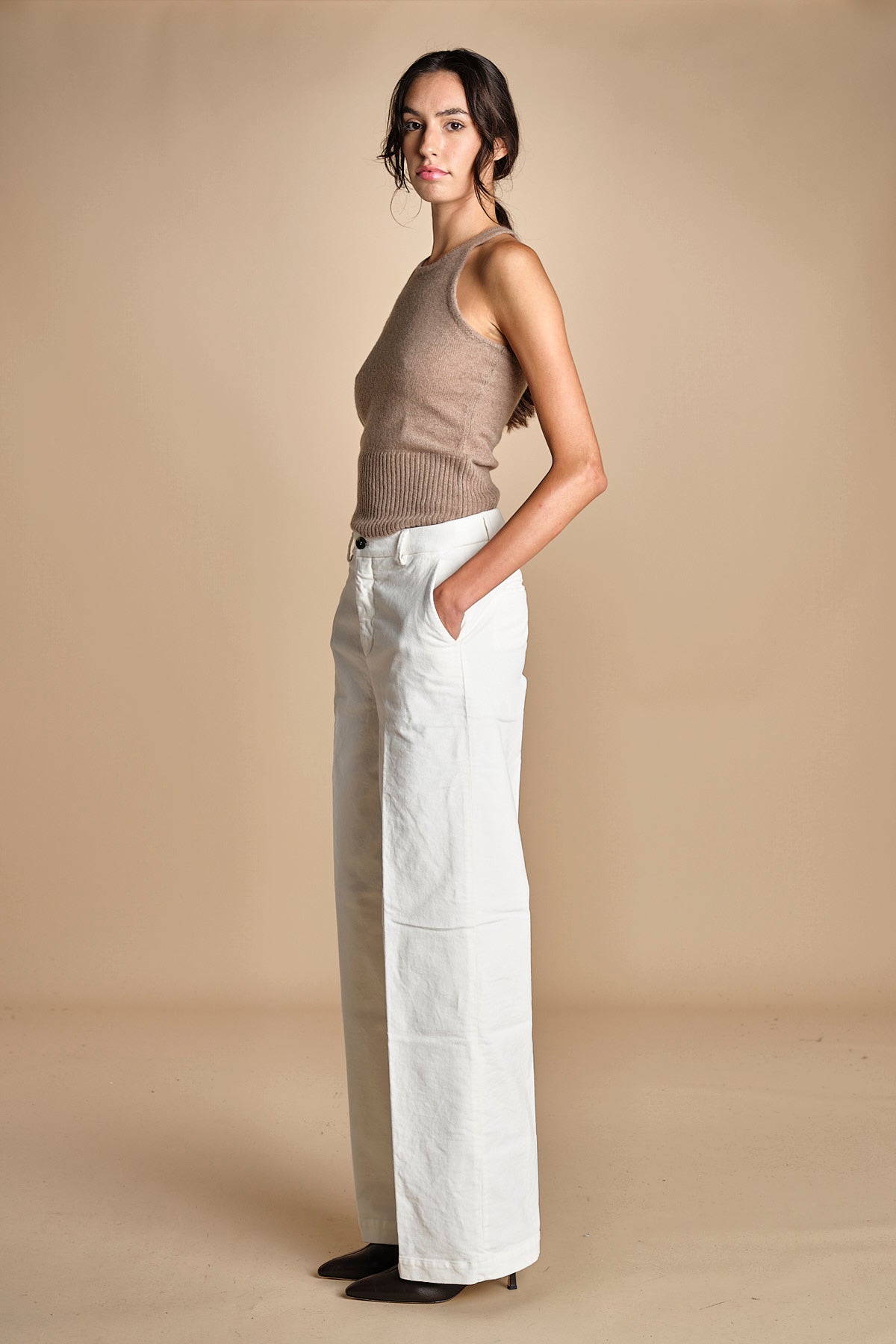 pantalone in fustagno OLIMPIA IVORY true avenue 