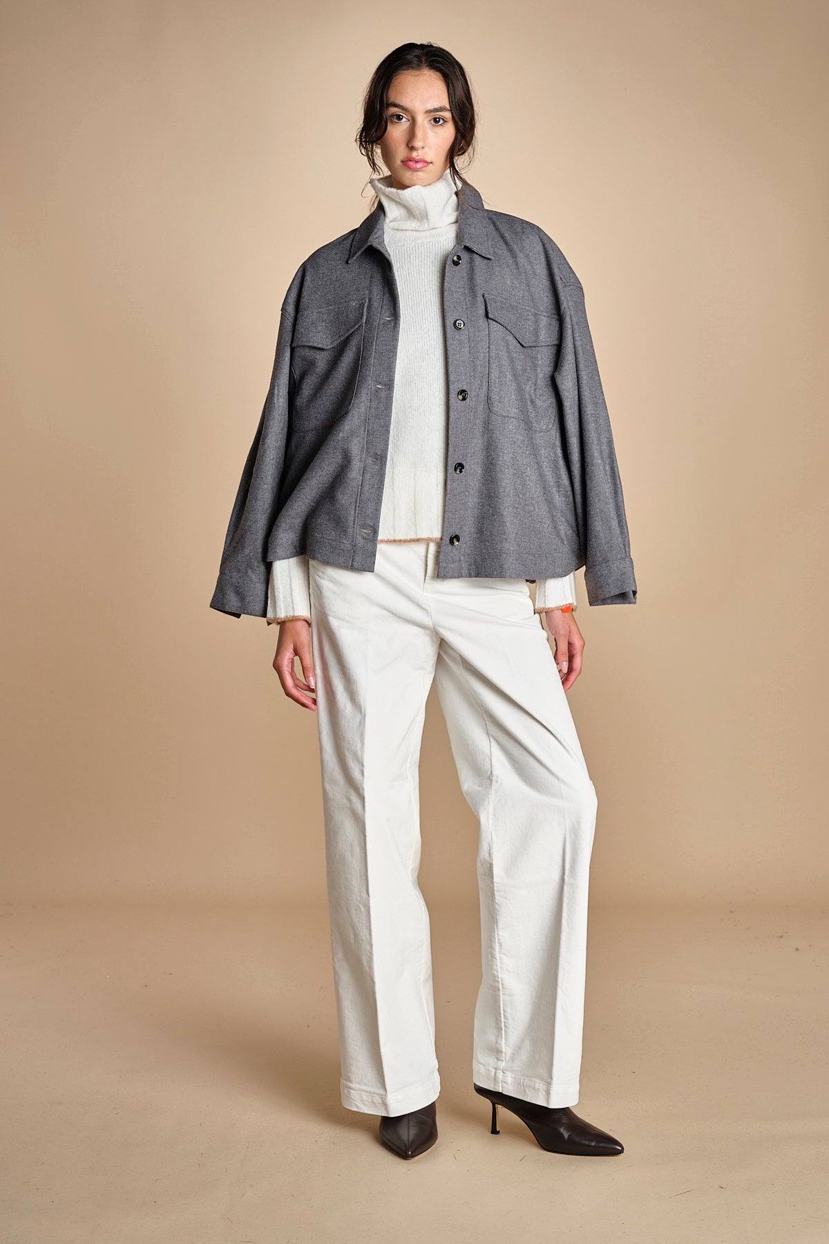 pantalone in fustagno OLIMPIA IVORY true avenue 
