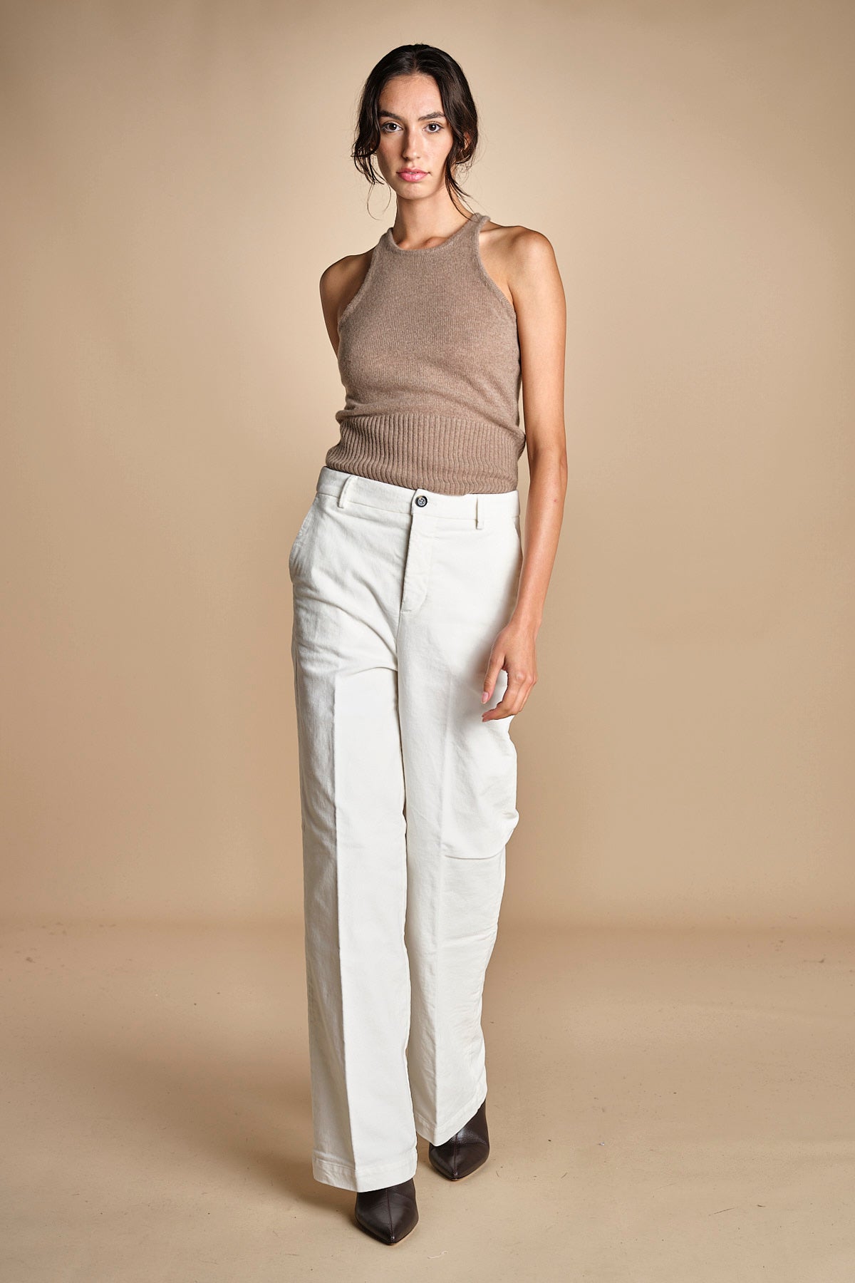 pantalone in fustagno OLIMPIA IVORY true avenue 