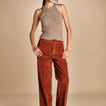 pantalone dritto in fustagno OLIMPIA RUSSETED true avenue 