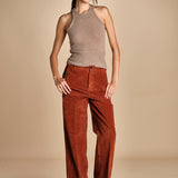 pantalone dritto in fustagno OLIMPIA RUSSETED true avenue 