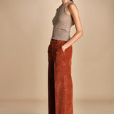 pantalone dritto in fustagno OLIMPIA RUSSETED true avenue 