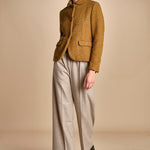pantalone con elastico in punto milano PENSIL BEIGE true avenue 