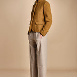 pantalone con elastico in punto milano PENSIL BEIGE true avenue 