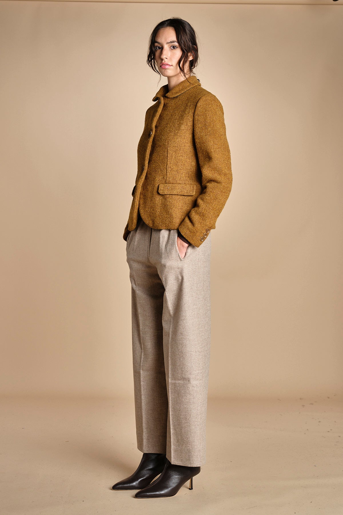 pantalone con elastico in punto milano PENSIL BEIGE true avenue 