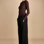pantalone con elastico in punto milano PENSIL BLACK true avenue 