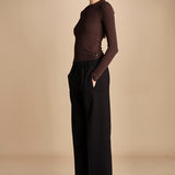 pantalone con elastico in punto milano PENSIL BLACK true avenue 