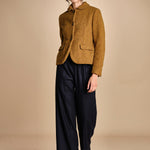pantalone con elastico in punto milano PENSIL BLU NAVY true avenue 
