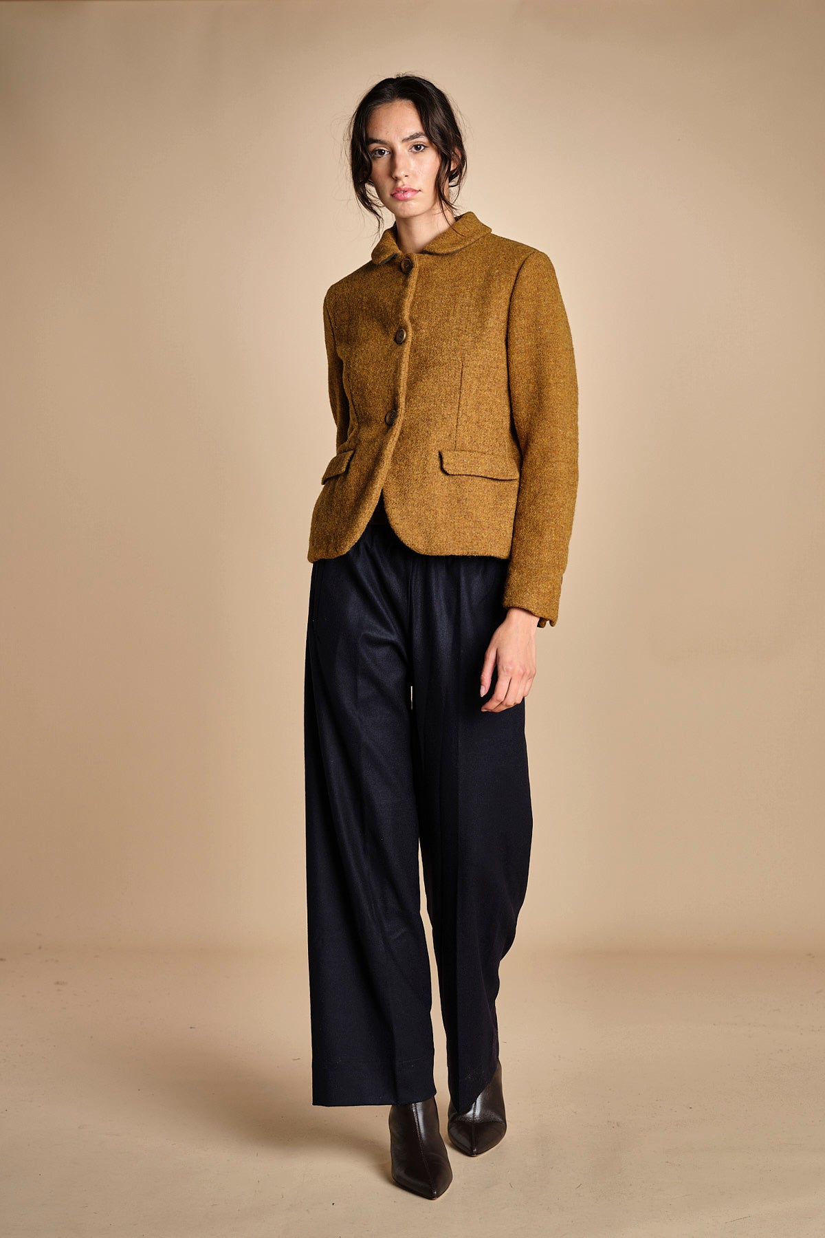 pantalone con elastico in punto milano PENSIL BLU NAVY true avenue 