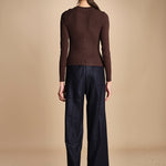 pantalone con elastico in punto milano PENSIL BLU NAVY true avenue 