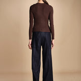 pantalone con elastico in punto milano PENSIL BLU NAVY true avenue 