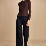 pantalone con elastico in punto milano PENSIL BLU NAVY true avenue 