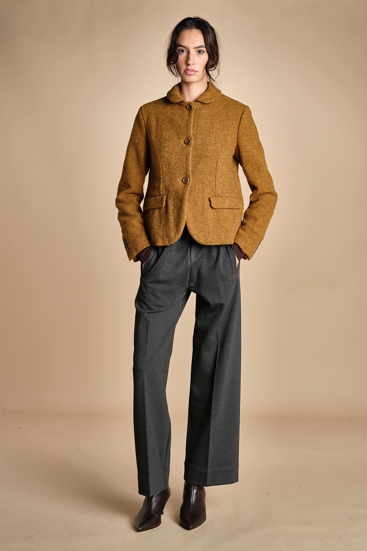 pantalone con elastico in punto milano PENSIL GREYPM true avenue 