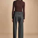 pantalone con elastico in punto milano PENSIL GREYPM true avenue 