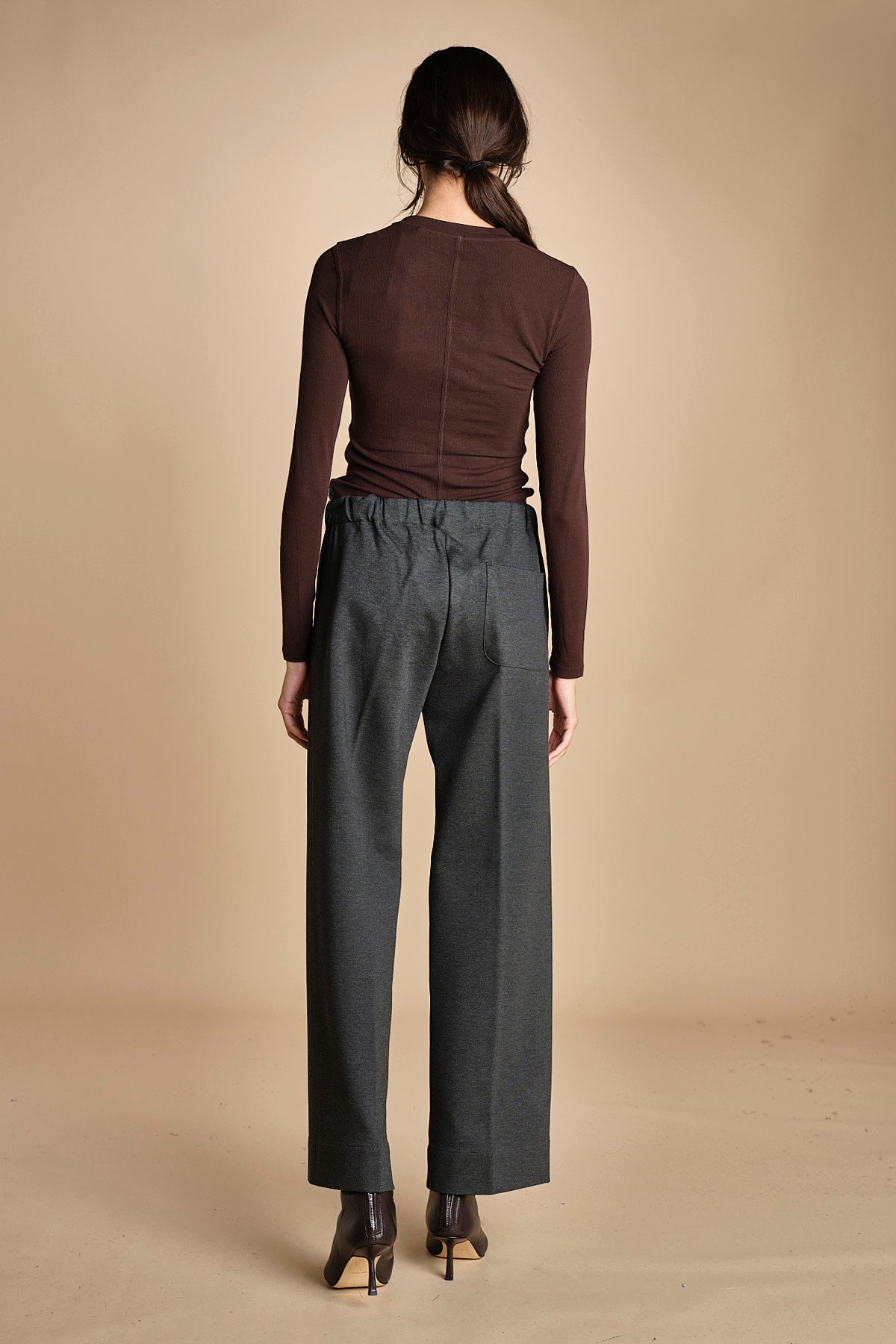 pantalone con elastico in punto milano PENSIL GREYPM true avenue 