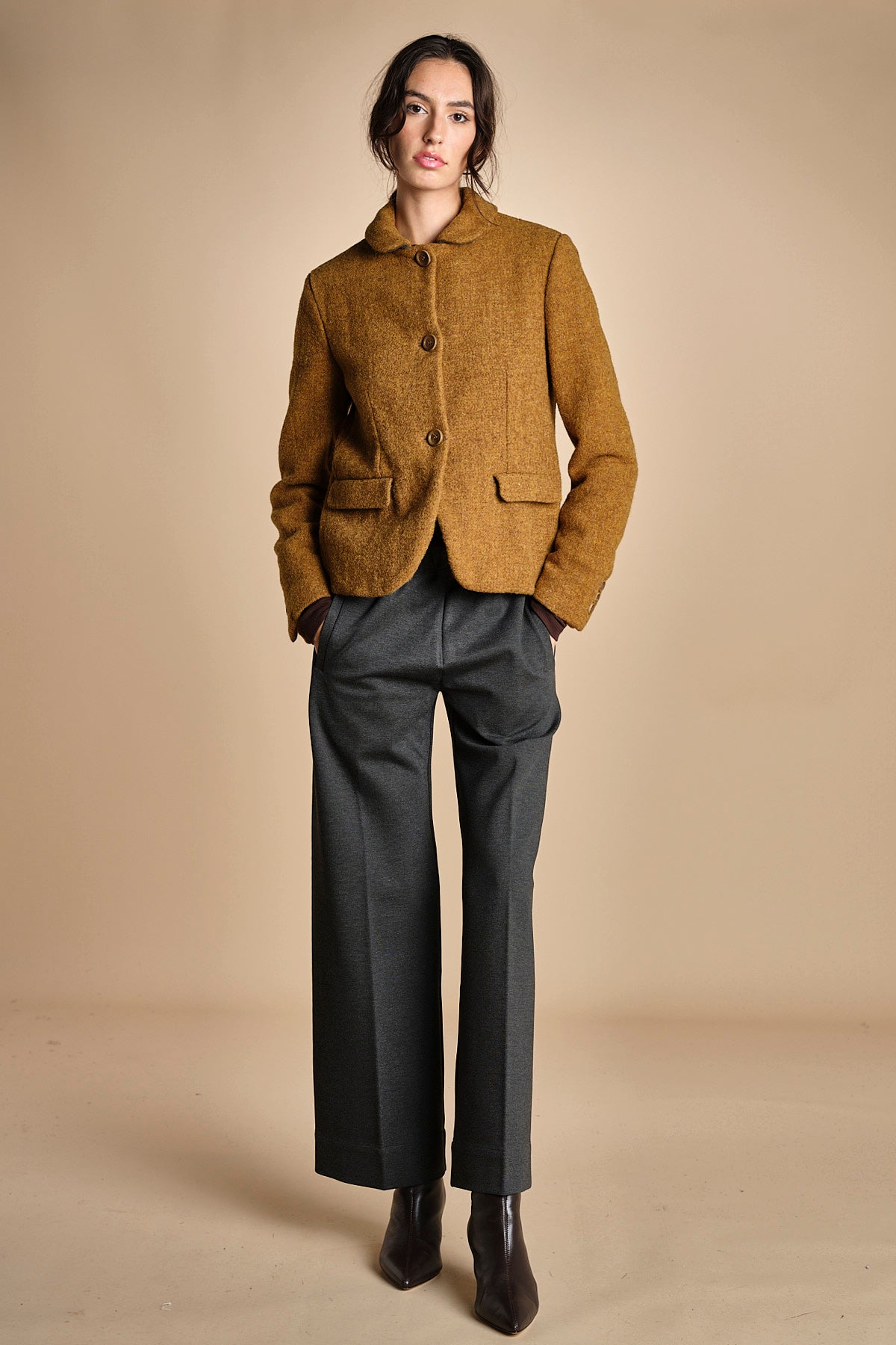 pantalone con elastico in punto milano PENSIL GREYPM true avenue 