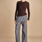 pantalone con elastico in punto milano PENSIL GREY true avenue 