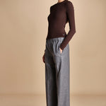 pantalone con elastico in punto milano PENSIL GREY true avenue 