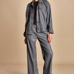 pantalone con elastico in punto milano PENSIL GREY true avenue 