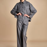 camicia in  flanella con tasche POLINE GREY true avenue 