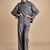 camicia in  flanella con tasche POLINE GREY true avenue 