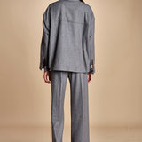 camicia in  flanella con tasche POLINE GREY true avenue 