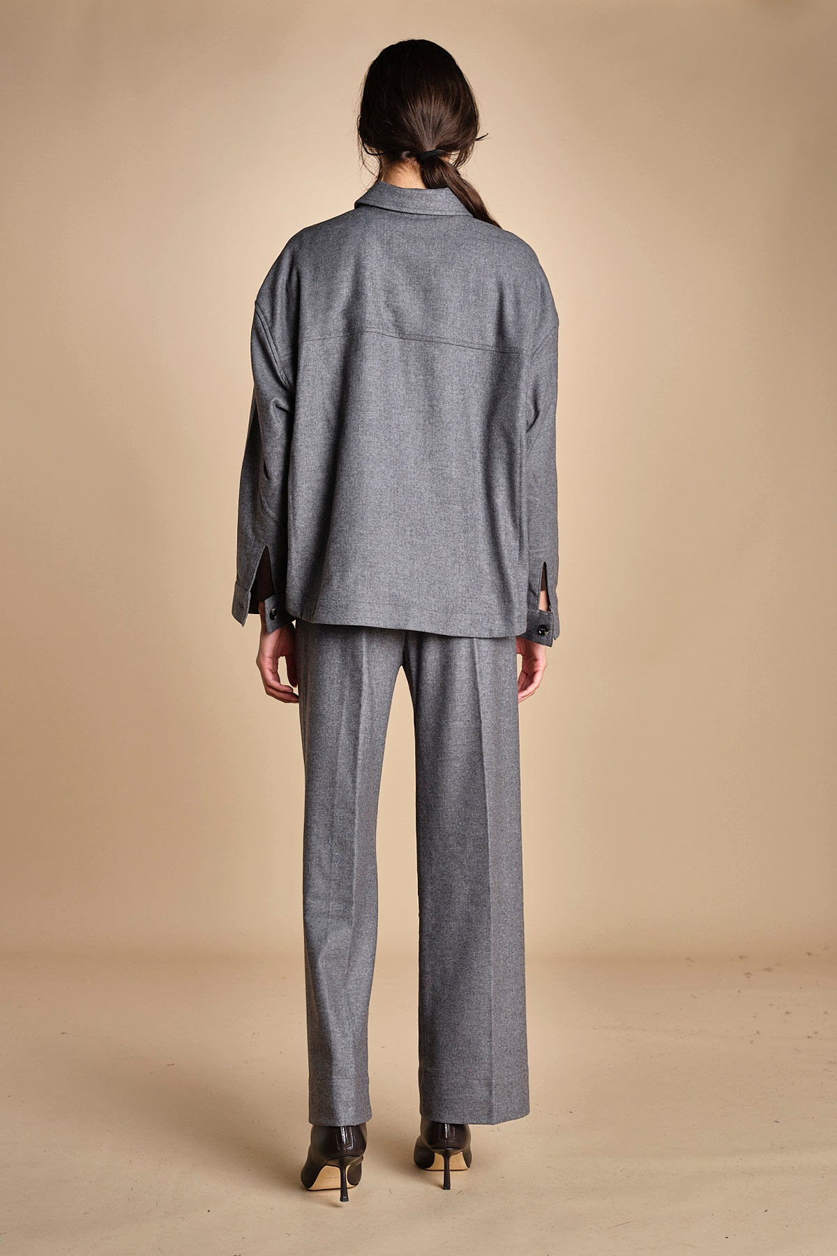 camicia in  flanella con tasche POLINE GREY true avenue 