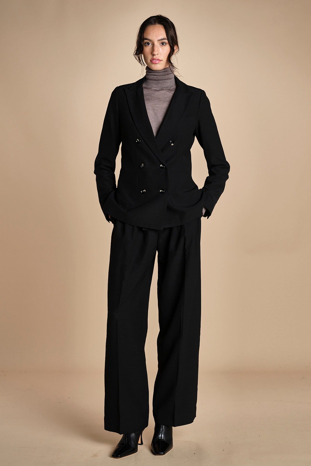 doppiopetto in tela lana SOPHIE BLACK true avenue 