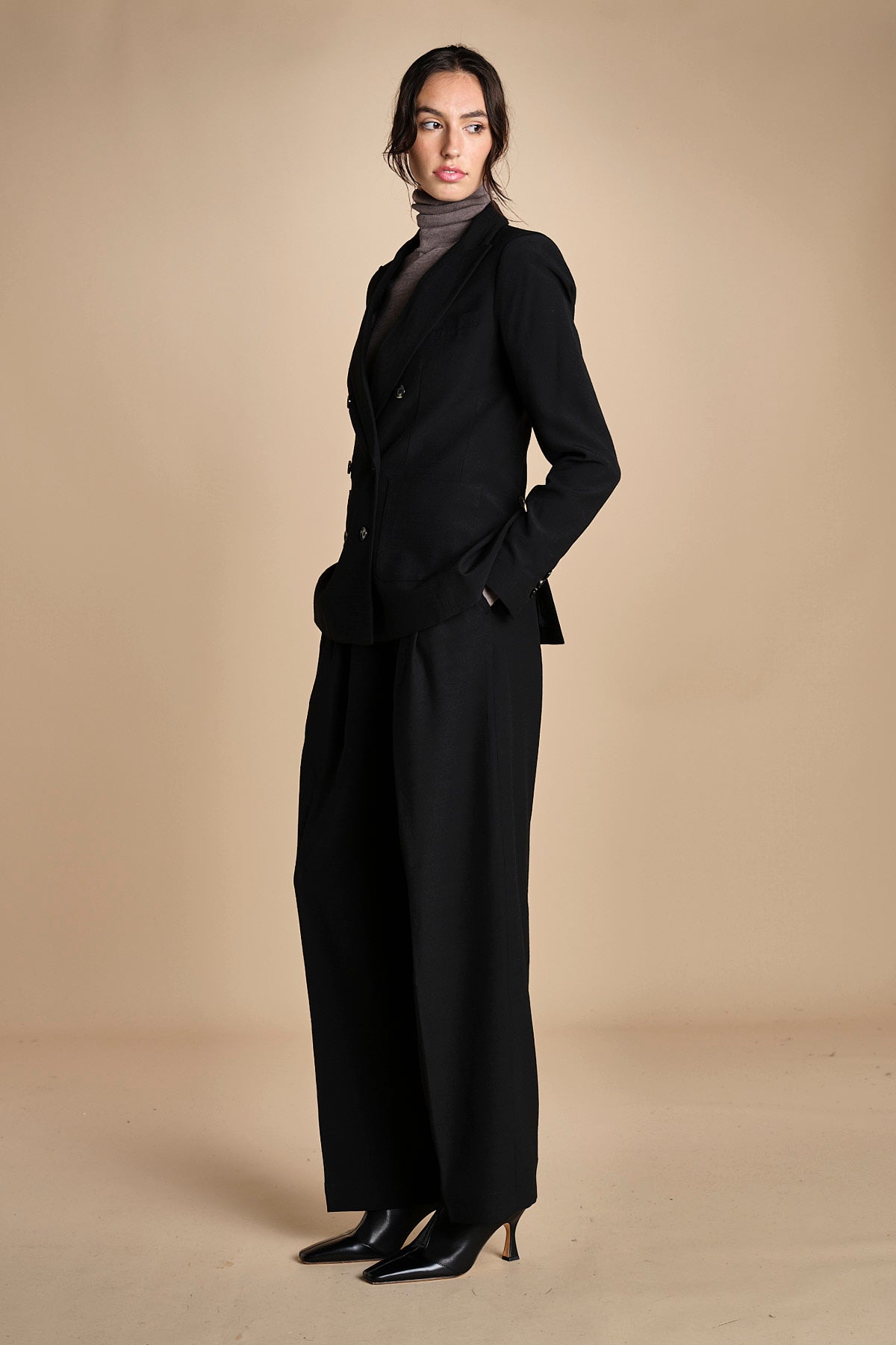 doppiopetto in tela lana SOPHIE BLACK true avenue 