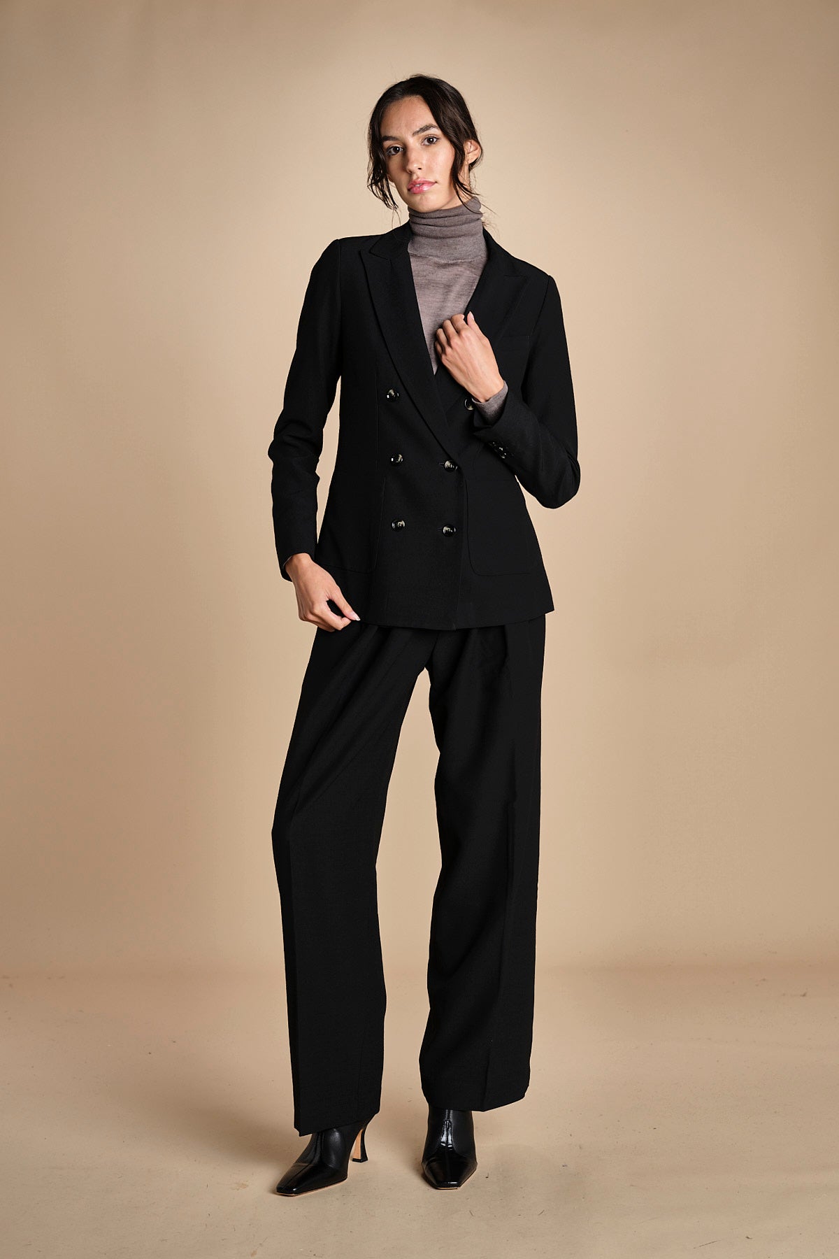 doppiopetto in tela lana SOPHIE BLACK true avenue 