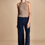pantalone in veluto cropped ZELDA NAVYBLUE true avenue 