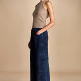 pantalone in veluto cropped ZELDA NAVYBLUE true avenue 