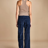 pantalone in veluto cropped ZELDA NAVYBLUE true avenue 