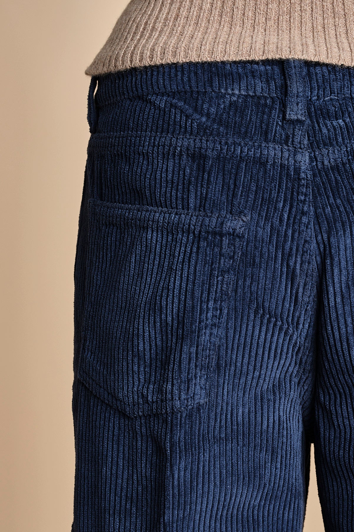 pantalone in veluto cropped ZELDA NAVYBLUE true avenue 