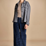 pantalone in veluto cropped ZELDA NAVYBLUE true avenue 