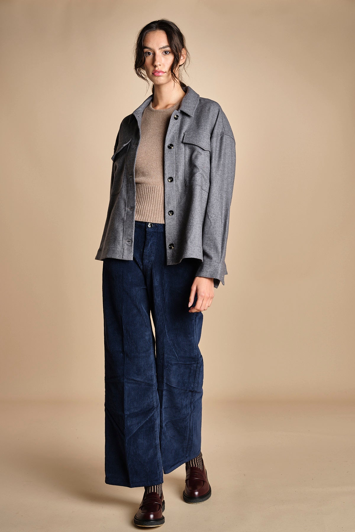 pantalone in veluto cropped ZELDA NAVYBLUE true avenue 