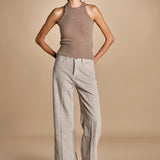 pantalone in velluto cropped ZELDA PEARL GREY true avenue 