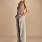 pantalone in velluto cropped ZELDA PEARL GREY true avenue 
