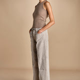 pantalone in velluto cropped ZELDA PEARL GREY true avenue 