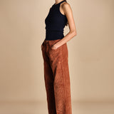 pantalone in velluto cropped ZELDA RUSSETED true avenue 